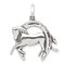 Sterling Silver Antiqued Horse in Horshoe Charm Pendant Jewerly 24mm x 24mm